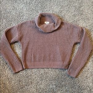 Cozy Purple/Brown Turtleneck Sweater